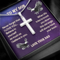 Personalized To My Son Cross Necklace Gift| Gift for Son, from Dad| Believe in Yourself | Motivational Gift for Son| Cross Gift from Dad
