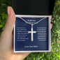 Gifts for Son Personalized Cross Necklace, Birthday Gifts For Son, From MomTo Son, Gifts To Son From Mom, Graduation Gifts