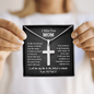 I Miss You Mom Cross Necklace Chain Link | Mom Memorial Necklace | Loss of Mother Gift | Mother Loss Sympathy Gift
