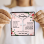 Personalized To My Daughter Cross Necklace Gift| Learn to Dance in the Rain| Motivational Gift for Daughter| Cross Gift for My Daughter| Gift from Mom to Daughter