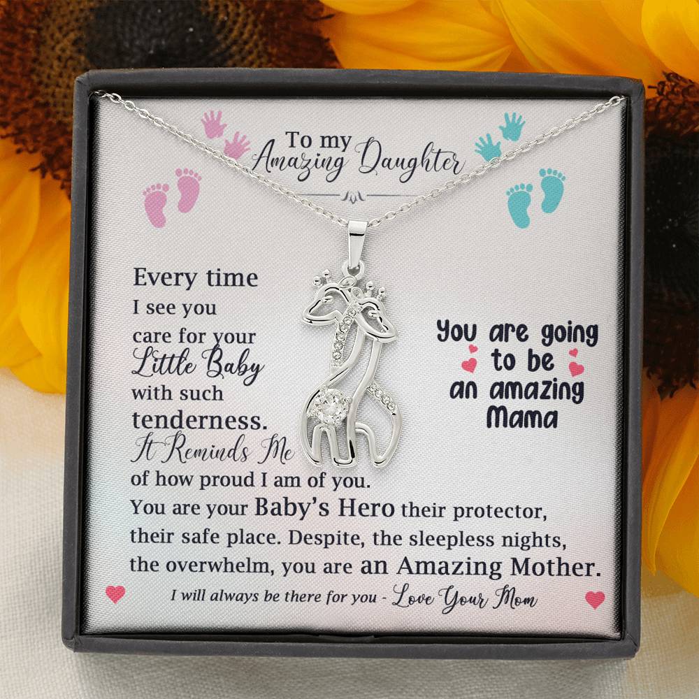 To my Daughter Pregnancy Gift Giraffe Necklace | Push Gift from Mom