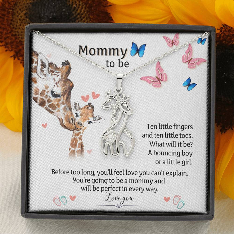 Mommy To Be, You Will Be An Amazing Mom Giraffe Necklace