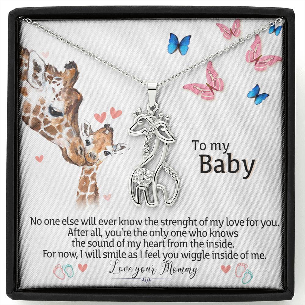 To My Baby-To-Be From Mommy Giraffe Necklace