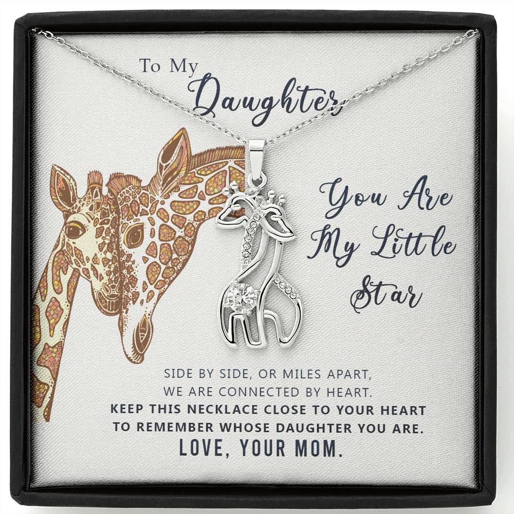 To My Daughter, You Are My Little Star Giraffe Necklace