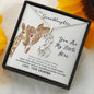 To My Granddaughter, We Are Connected By Heart Giraffe Necklace