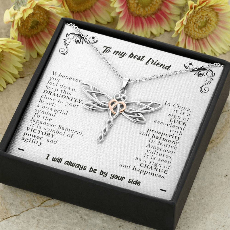 To My Best Friend, Victory, Luck & Change Dragonfly Necklace, New Beginnings Necklace, Breakup Gift NecklaceBeginnings