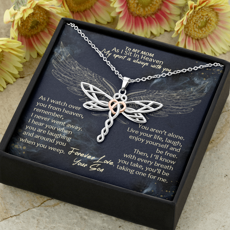 As I Sit In Heaven Loss of Son Gift for Mother, Son Memorial, Sympathy Necklace, Remembrance Gift, Loving Memory of Son, Condolence Gift, Funeral Gift