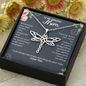 To My Amazing Mom I Will Always Be There Dragonfly Necklace | Gift for Mom from Son and Daughter | Birthday, Mother's Day, Just Because Gift For Mom