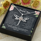 To My Dear Mommy Dragonfly Necklace | Gift to Mom from Daughter | Mother's Day Gift for Mother
