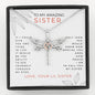 To My Amazing Sister, Love Your Little Sister Dragonfly Necklace