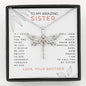 To My Amazing Sister, Love Your Brother Dragonfly Necklace