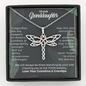 To Our Granddaughter, Live Your Dreams Dragonfly Necklace Your Grandma & Grandpa | Granddaughter Graduation, Birthday Gift