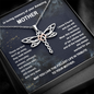 In Tribute To Your Amazing Mother Dragonfly Necklace | Mom Memorial Necklace | Loss of Mother Gift | Mother Loss Sympathy Gift