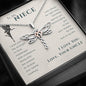 To My Niece, Live Your Dreams Dragonfly Necklace | Gift for Niece from Uncle | Niece Birthday, Graduation, Christmas Present