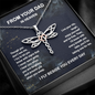 Dad Memorial Dragonfly Necklace, From Your Dad In Heaven Grief Gift, Sympathy Gift, Dad Remembrance Necklace, Dad Memorial Gift, Condolence Gift