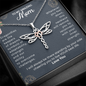 To My Amazing Mom, I Will Always Be There Dragonfly Necklace | Gift for Mom from Daughter or Son | Birthday, Mother's Day, Feel Better Gift