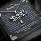 To My Dear Mommy Dragonfly Necklace | Gift to Mom from Daughter | Mother's Day Gift for Mother