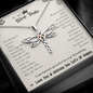 To My Work Bestie Dragonfly Necklace | Secret Santa Jewelry Gift, Christmas Gifts Work Friend Coworker, Work Wife Gift for Colleague