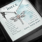 To My Niece, Let Your Dreams Be Your Wings Dragonfly Necklace