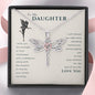 To My Daughter, Live Your Dreams Dragonfly Necklace | Gift for Daughter from Step-Mom, Step-Dad