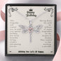 Happy Birthday "You Are Loved" Dragonfly Necklace