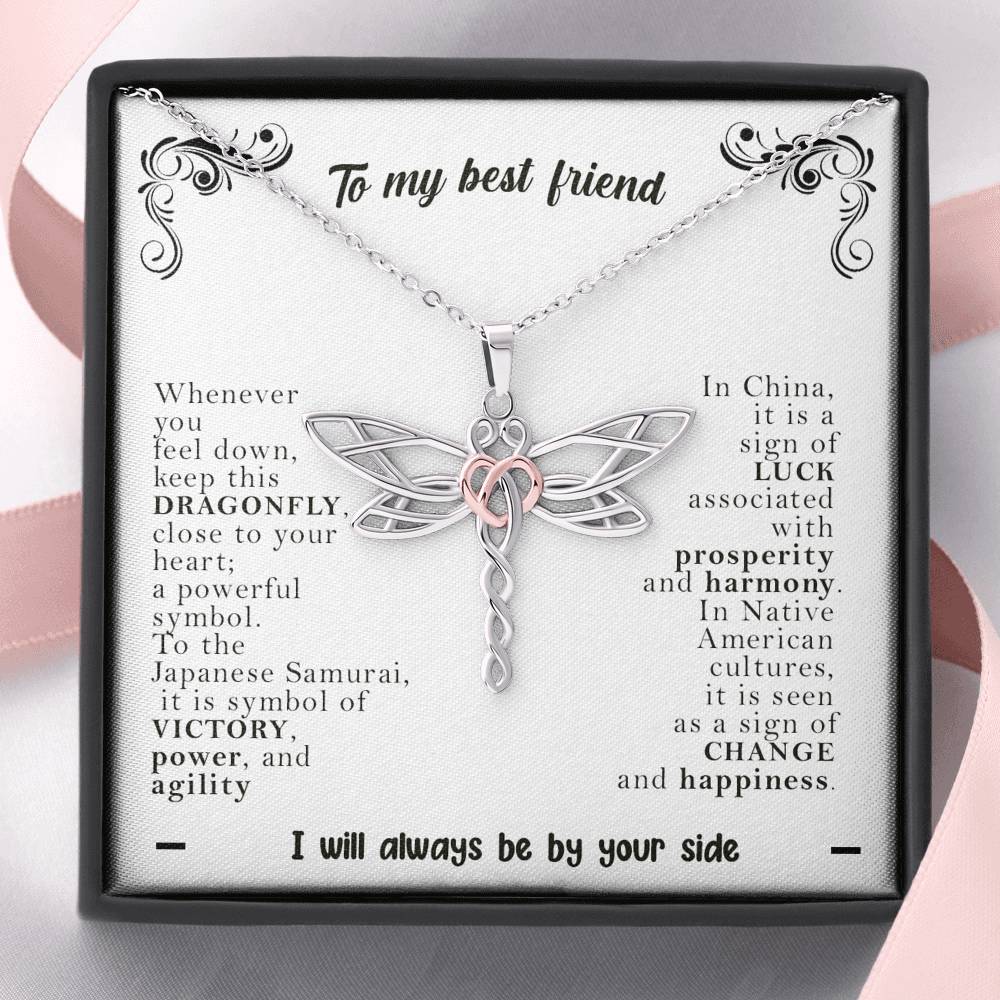 To My Best Friend, Victory, Luck & Change Dragonfly Necklace, New Beginnings Necklace, Breakup Gift NecklaceBeginnings