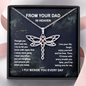 Dad Memorial Dragonfly Necklace, From Your Dad In Heaven Grief Gift, Sympathy Gift, Dad Remembrance Necklace, Dad Memorial Gift, Condolence Gift