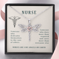 Nurses Are Like Angels Dragonfly Necklace | New Nurse, Nursing Graduation Gift Necklace, Nursing Student Gift