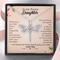To My Bonus Daughter Believe In Yourself Dragonfly Necklace | Gift for Daughter from Mom / From Dad | Graduation, Birthday Gift or just because