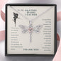 To My Amazing Piano Teacher Dragonfly Necklace | Piano Teacher Gifts | Piano Teacher Thank You Gift