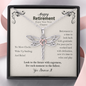 Happy Retirement Gift Dragonfly Necklace | Retirement Necklace for Women: Colleagues, Leave Job, Jewelry from Coworkers