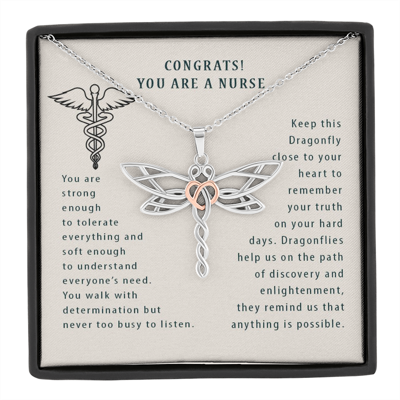 Nurse Graduation Gift Dragonfly Necklace | New Nurse | Nursing Graduation Gift Necklace | Nursing Student Gift
