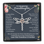 To Our Granddaughter, Live Your Dreams Dragonfly Necklace Your Grandma & Grandpa | Granddaughter Teen Girl Gift