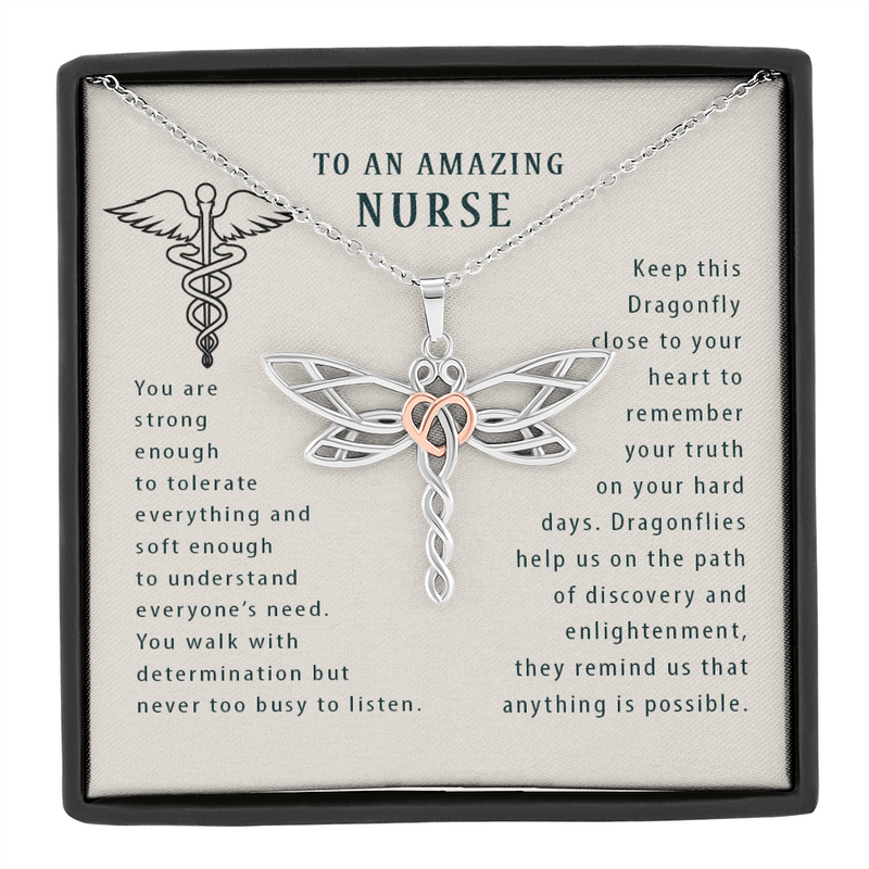 To An Amazing Nurse Graduation Gift Dragonfly Necklace | New Nurse | Nursing Graduation Gift Necklace | Nursing Student Gift