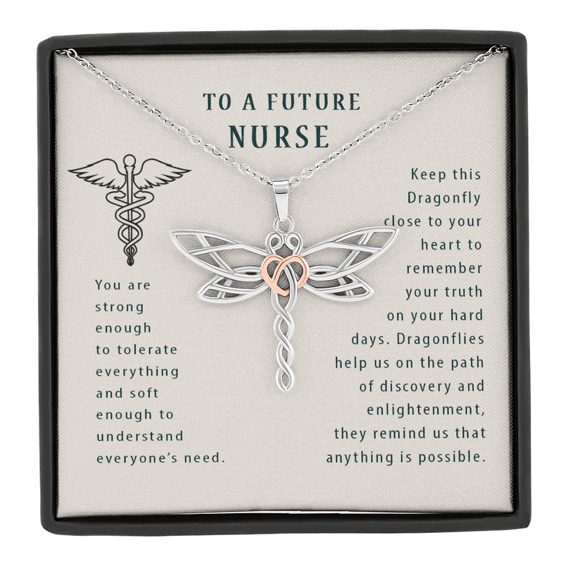 To A Future Nurse Dragonfly Necklace | Nursing Student Gift