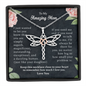 To My Dear Mommy Dragonfly Necklace | Gift to Mom from Daughter | Mother's Day Gift for Mother