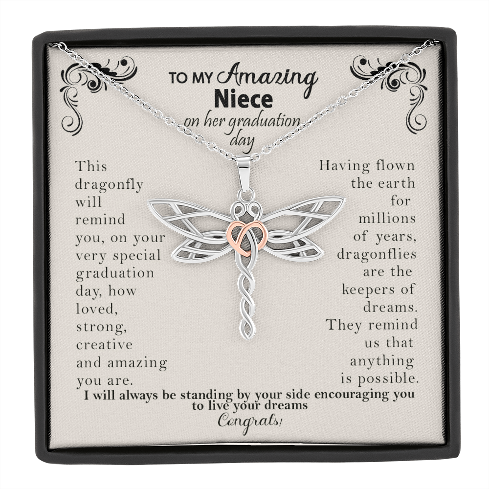 To my Amazing Niece on her Graduation Day Dragonfly Necklace Gift| Gift from Aunt|  Gift from Aunt to Niece on Graduation