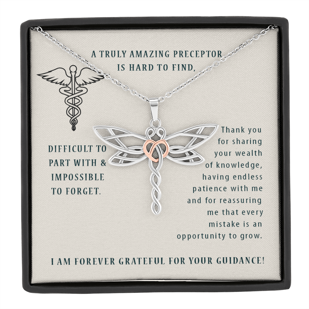 A Truly Amazing Preceptor Is Hard To Find Dragonfly Necklace | Preceptor Thank You Gift | Nursing School, Med School Preceptor