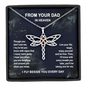 Dad Memorial Dragonfly Necklace, From Your Dad In Heaven Grief Gift, Sympathy Gift, Dad Remembrance Necklace, Dad Memorial Gift, Condolence Gift