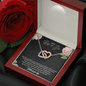 To My Ride Or Die Our Hearts Are Connected Interlocked Heart Necklace | Best Friend, Unbiological Sister, Bonus Sister Gift