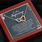 To New Beginnings Wishing You Much Joy and Happiness Interlocking Hearts Necklace | Farewell Gift for Coworker |  New Job Gift |  Fresh Start Gift for Coworker