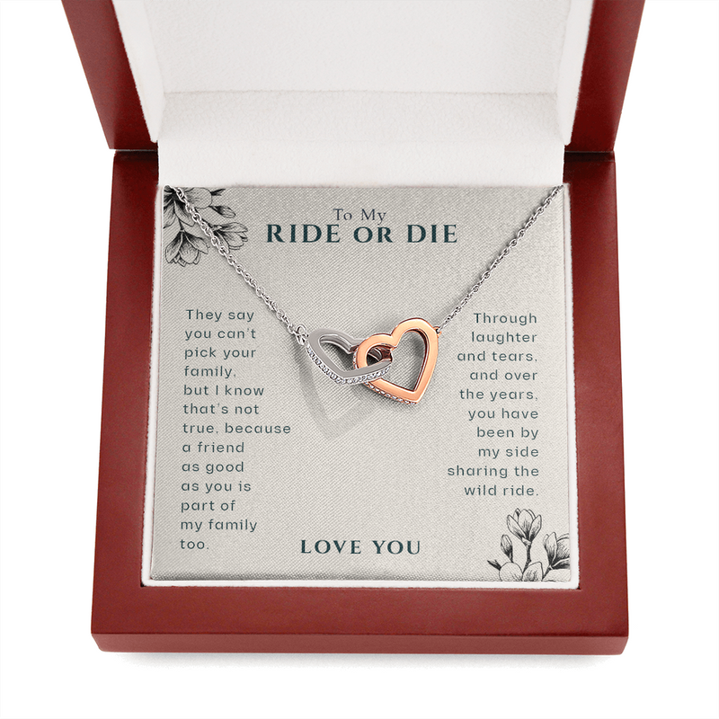 To My Ride Or Die Double Heart Necklace | Best Friend Necklace, Best Friends Forever