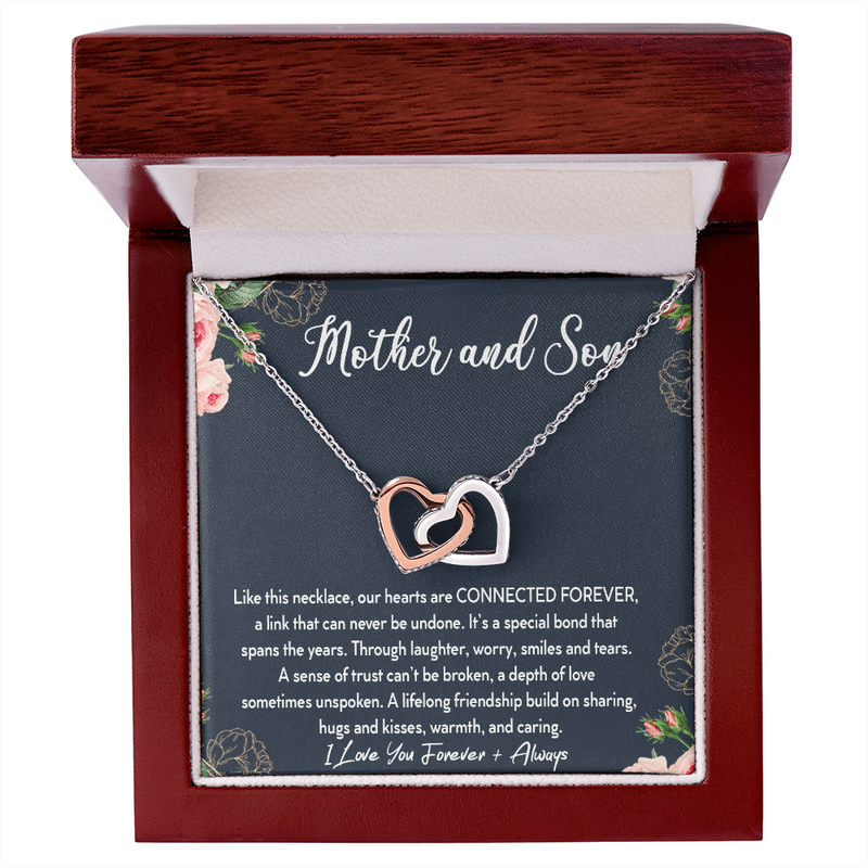 Mother and Son Connected Forever Necklace, Mother's Day Gift for Mom from Son, Mom Birthday Gift from Son, Mom Necklace, Mother's Day Gift