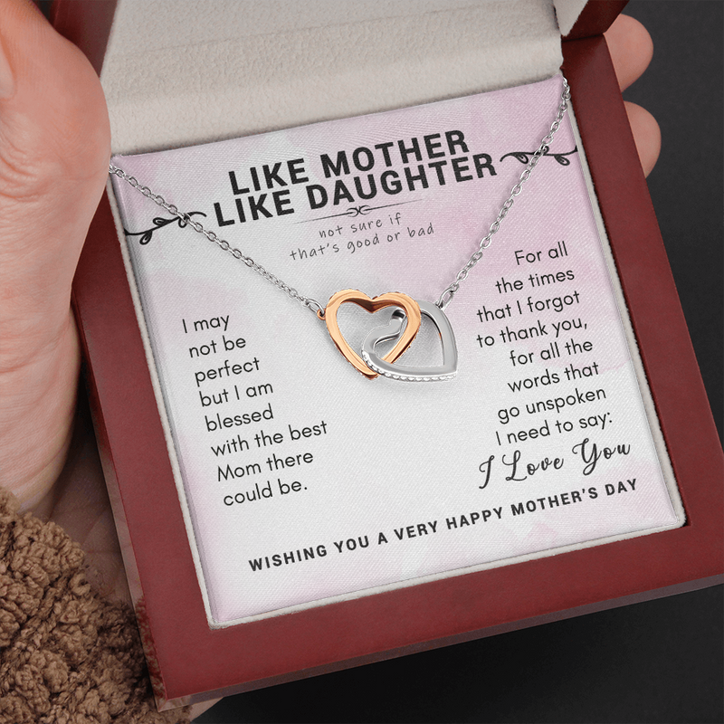 Funny Like Mother Like Daughter Necklace | Mother and Daughter Mother's Day Necklace | Funny Mother's Day Necklace for Mom