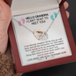 Hello Grandma I Cant Wait to Meet You From Baby Bump Interlocking Hearts Necklace| Gift for Grandma| Gift From Baby Bump| Gift for New Grandma| Pregnancy Reveal Gift