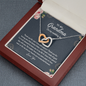 To My Grandma Thank You For Your Love And Support Interlocked Hearts Necklace |  Gift from Granddaughter/Grandson | Wedding Day Gift for Grandma/Grandmother
