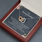 To My Amazing Grandma Distance Never Separates Two Hearts Interlocked Hearts Necklace |  Gift from Granddaughter/Grandson | Birthday, Christmas, & Mother's Day Gift for Grandma/Grandmother