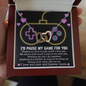 To My Gaming Partner, I Would Pause My Game For You Interlocker Heart Necklace | Valentine's Gift For Girlfriend, Wife | Gaming Couple