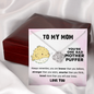 To My Mom, You're One Bad Mother Puffer Funny Mother's Day Love Knot Necklace | Gift For Mother
