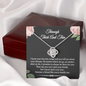 A Friend Like You Is Family Through Thick And Thin Love Knot Necklace | Unbiological Sister Necklace, Bonus Sister Gift | Gift for Bestie, Best Friend Gift